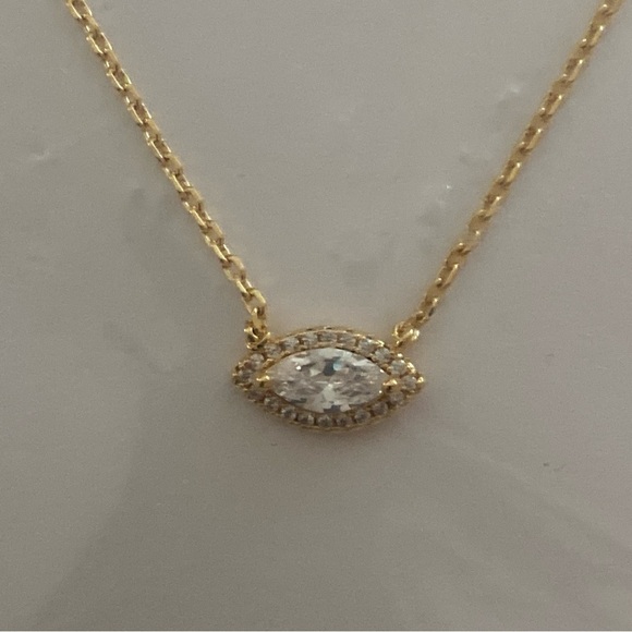 Sterling Forever Jamie Marquise Cubic Zirconia Pendant Necklace - Picture 6 of 9